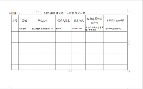 报名表